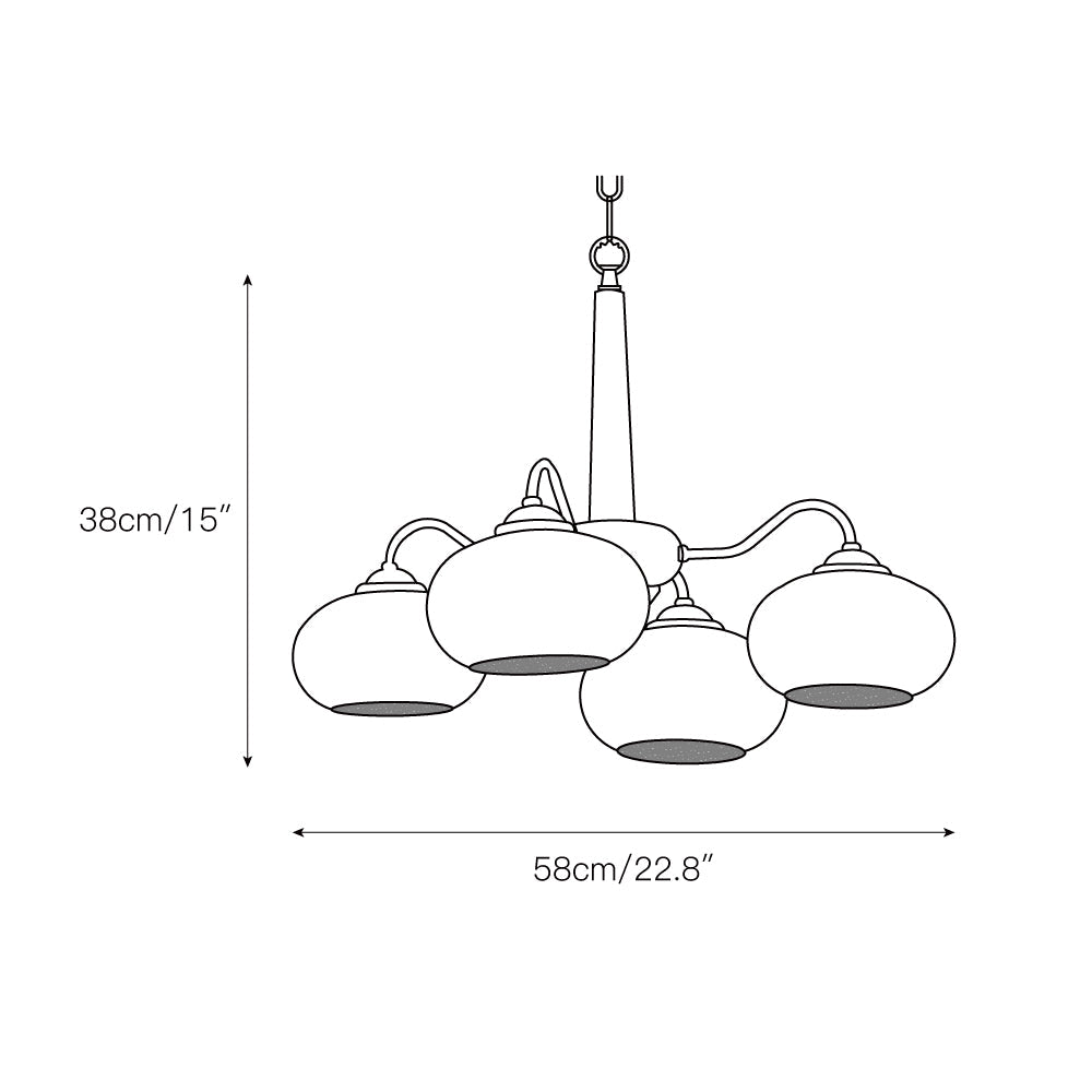 Elmiror Premium Nordic Art Wood Glass Chandelier - Lamp Copper