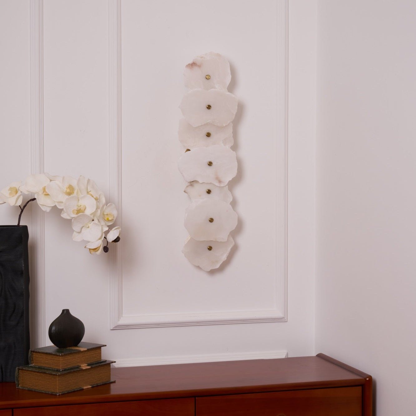 Ritta Alabaster Flower Wall Lamp - Lamp Copper