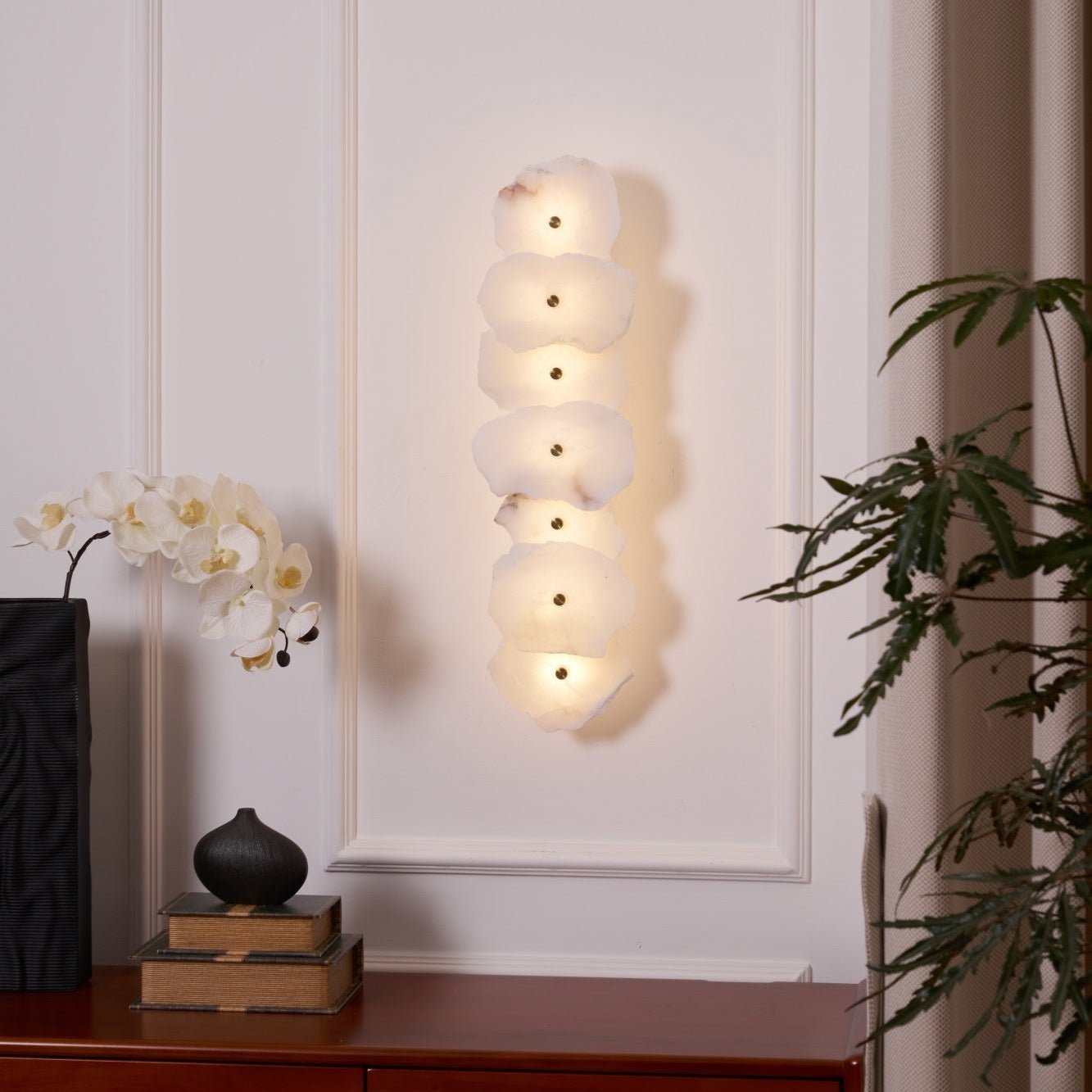 Cevra Alabaster Flower Wall Lamp - Lamp Copper