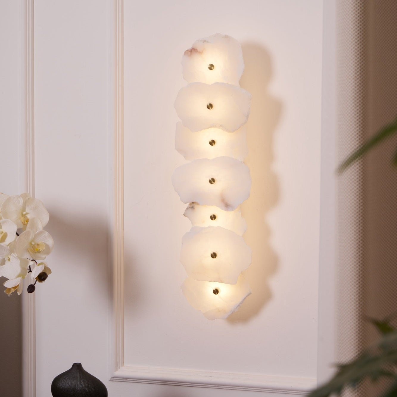 Ritta Alabaster Flower Wall Lamp - Lamp Copper