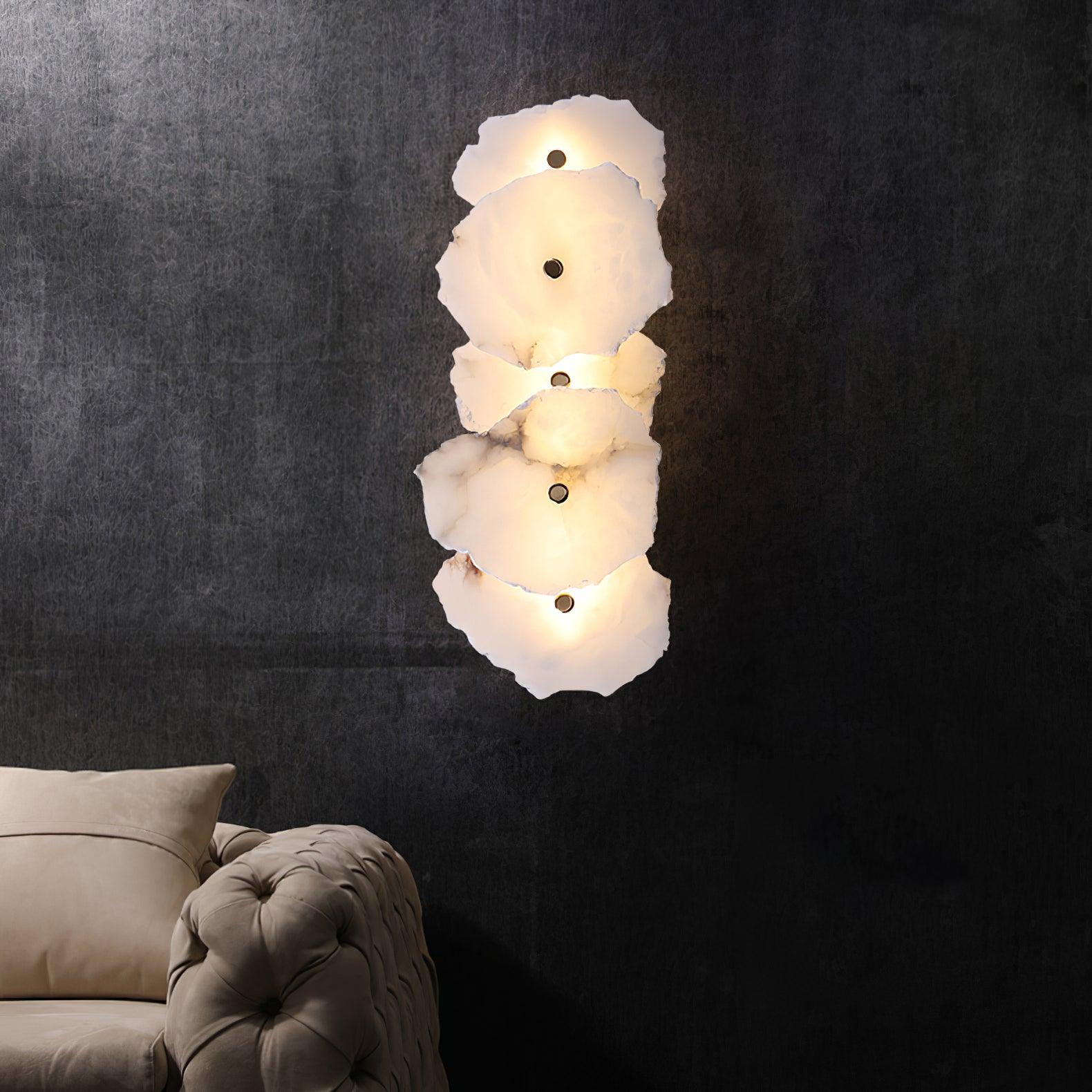 Ritta Alabaster Flower Wall Lamp - Lamp Copper