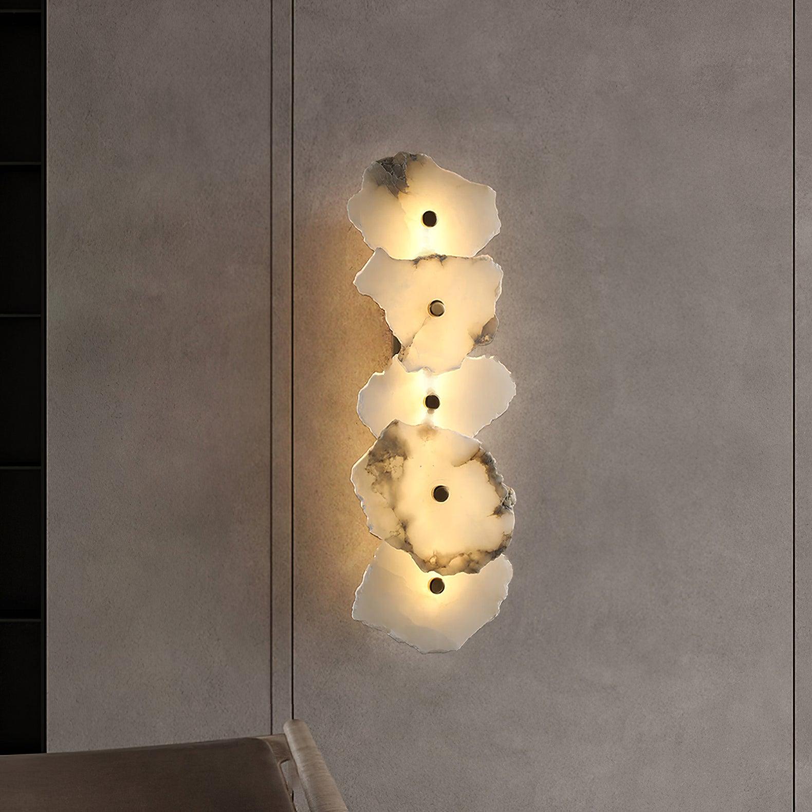 Cevra Alabaster Flower Wall Lamp - Lamp Copper