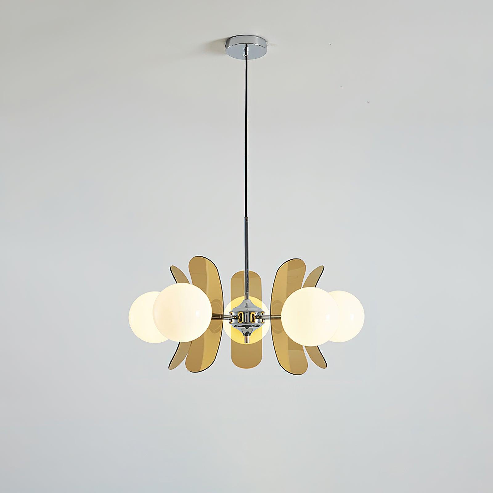 Ulano Chandelier Brown &Orange - Lamp Copper