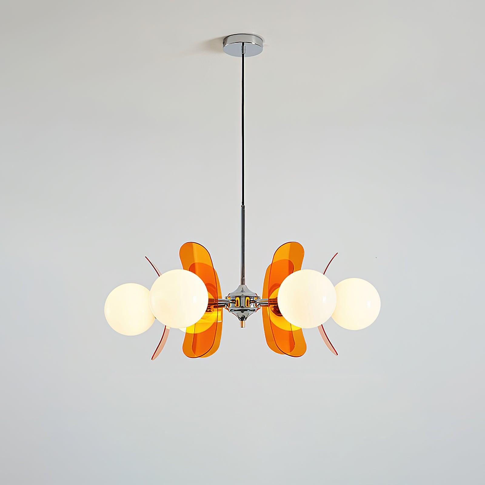 Ulano Chandelier Brown &Orange - Lamp Copper