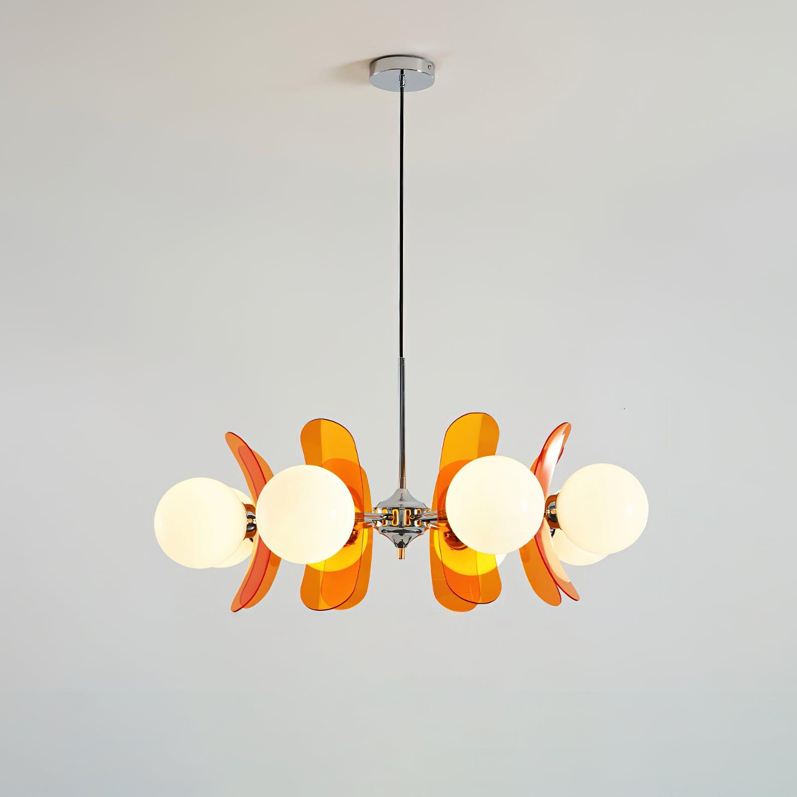 Ulano Chandelier Brown &Orange - Lamp Copper
