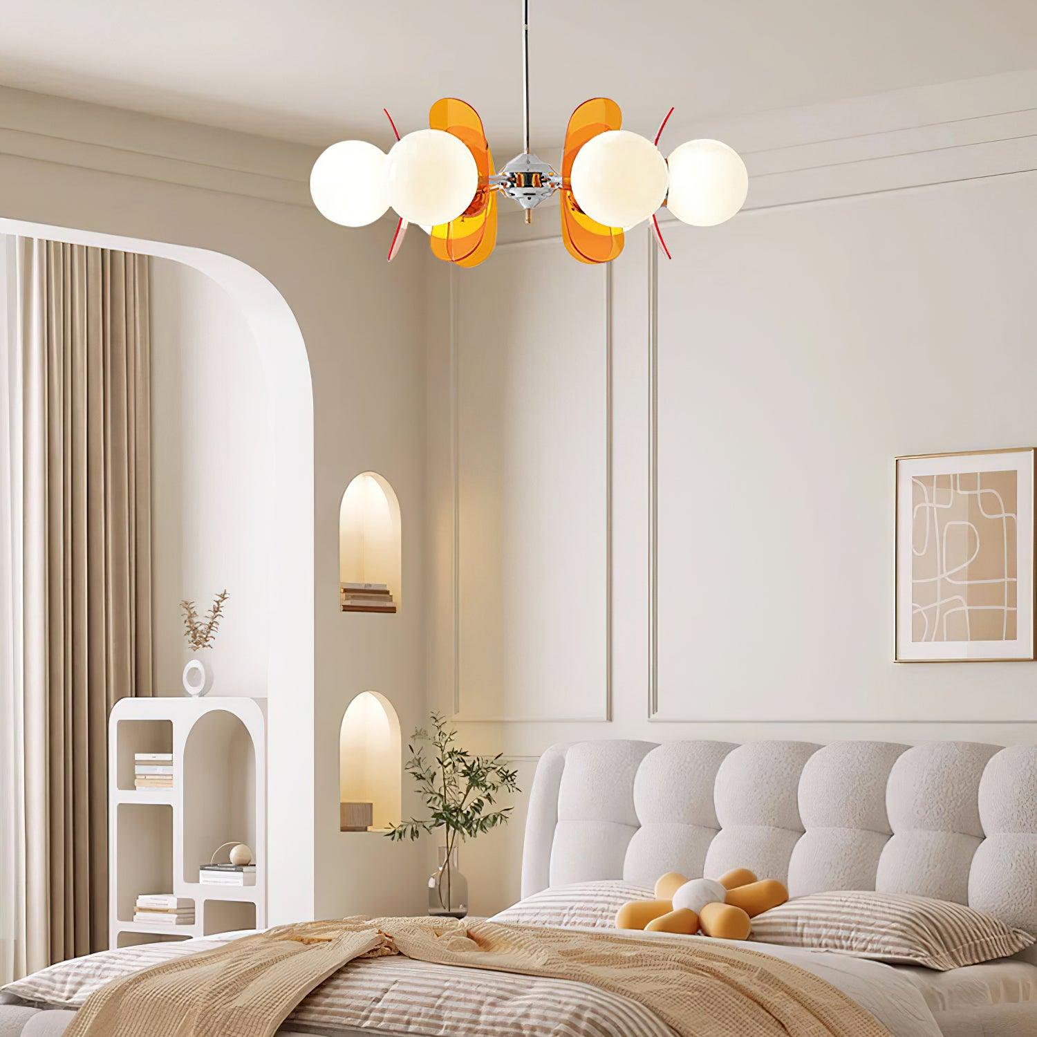 Ulano Chandelier Brown &Orange - Lamp Copper