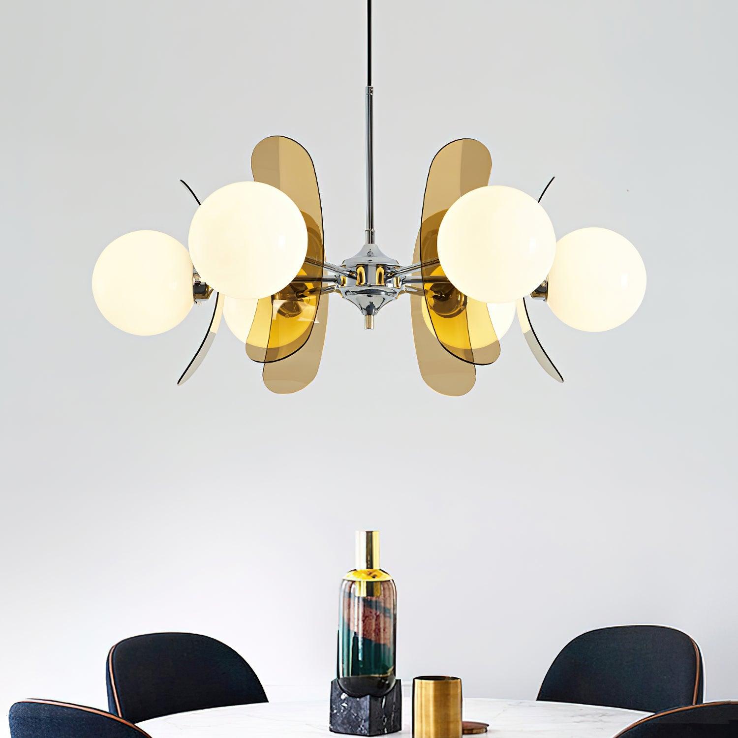 Ulano Chandelier Brown &Orange - Lamp Copper