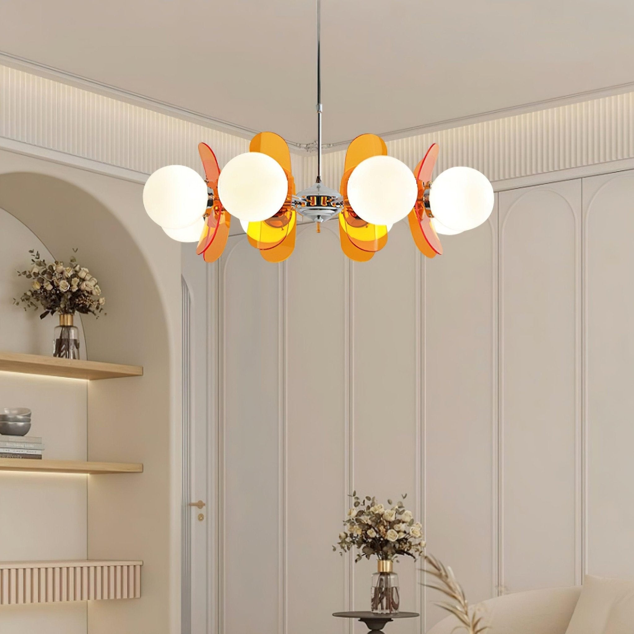 Ulano Chandelier Brown &Orange - Lamp Copper