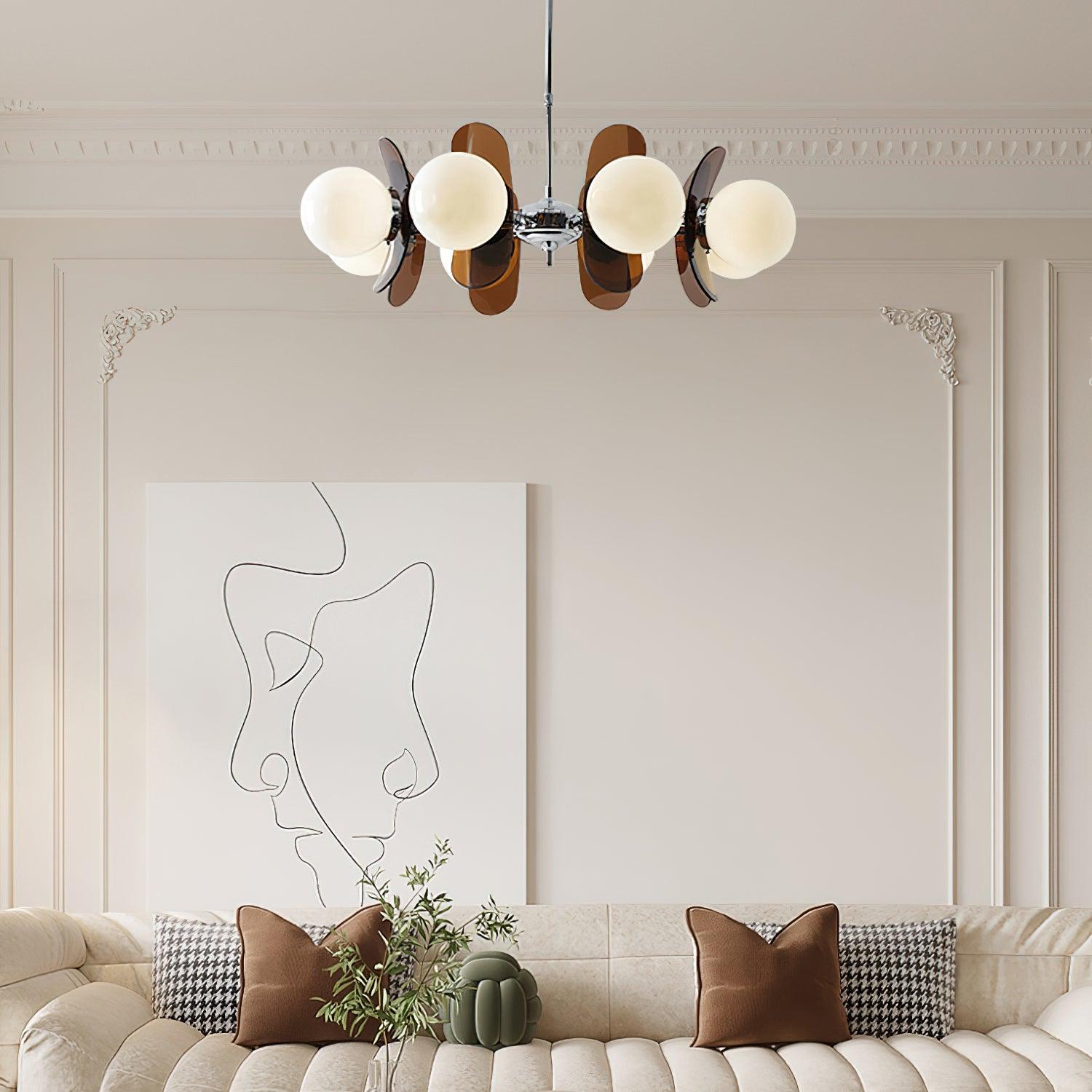 Ulano Chandelier Brown &Orange - Lamp Copper