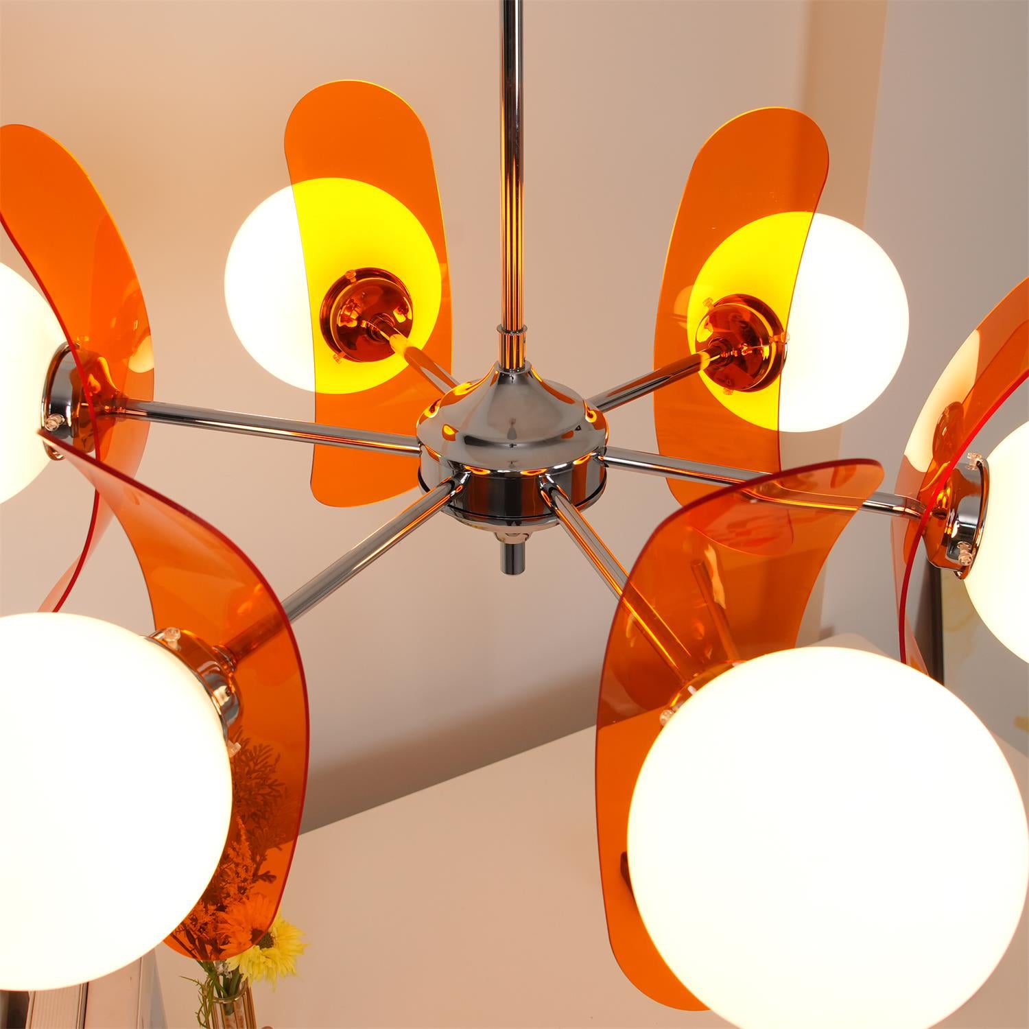Ulano Chandelier Brown &Orange - Lamp Copper