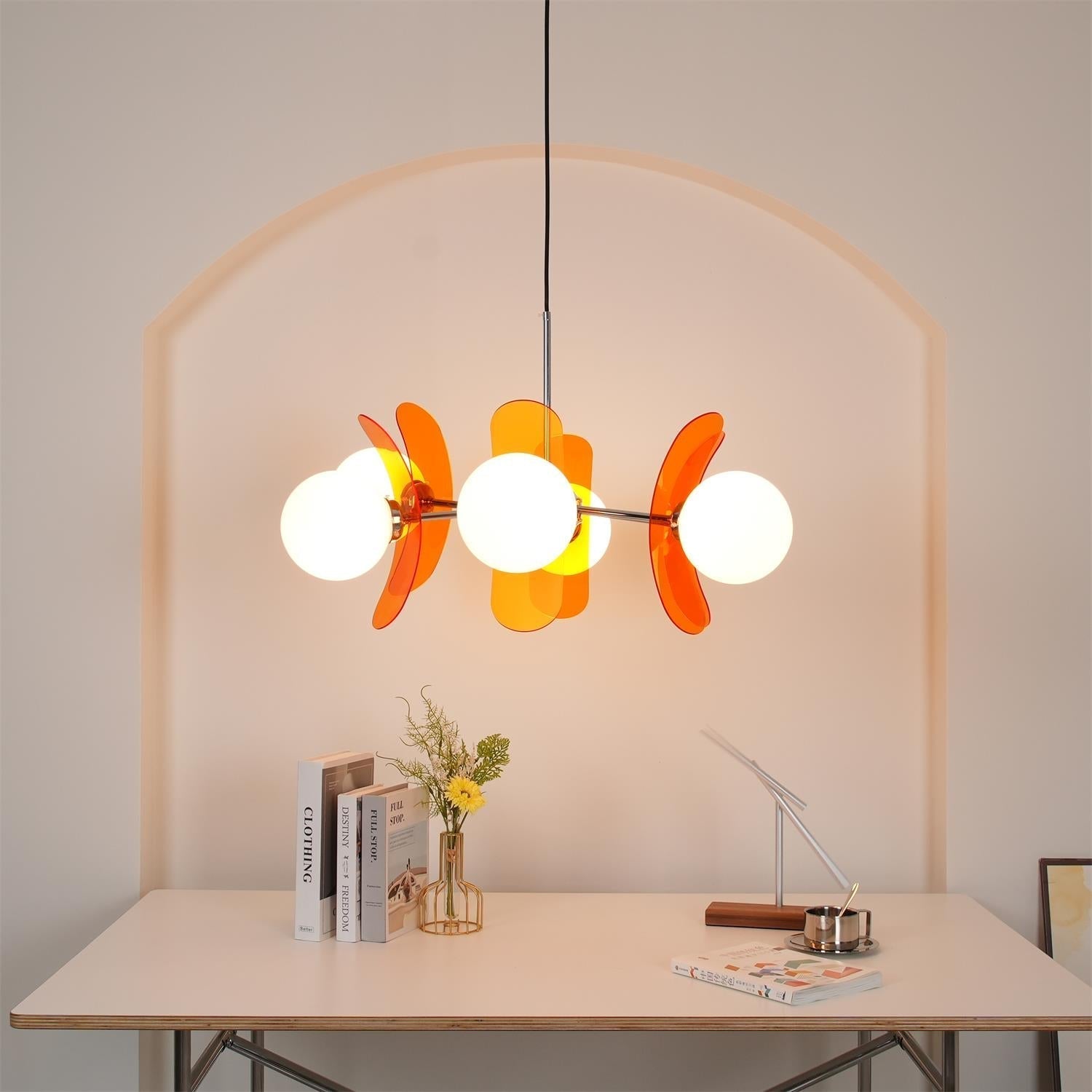 Ulano Chandelier Brown &Orange - Lamp Copper