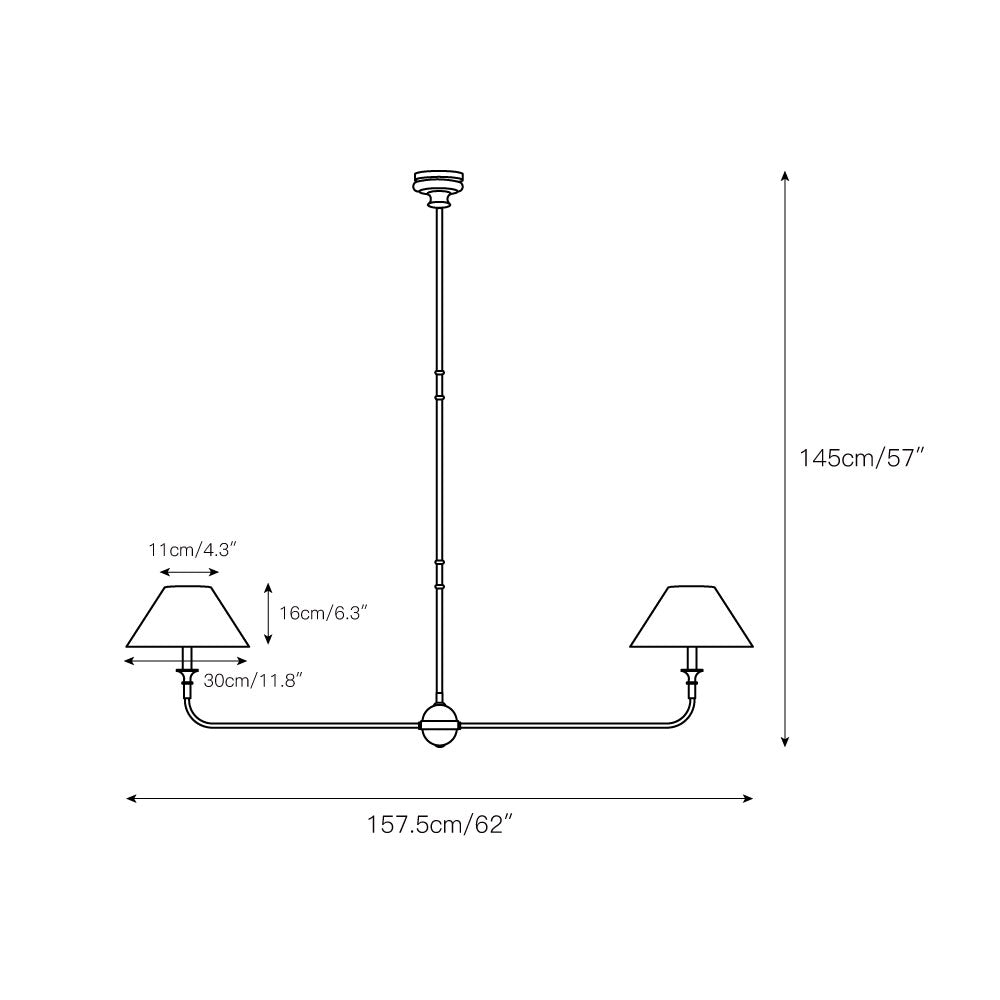 Norli Modern Linear LED Chandelier Metal Living Room Bedroom - Lamp Copper