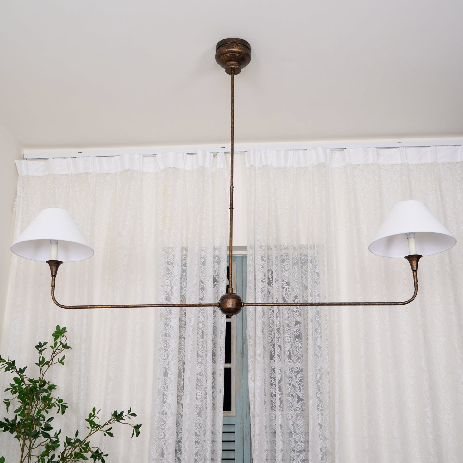 Norli Modern Linear LED Chandelier Metal Living Room Bedroom - Lamp Copper