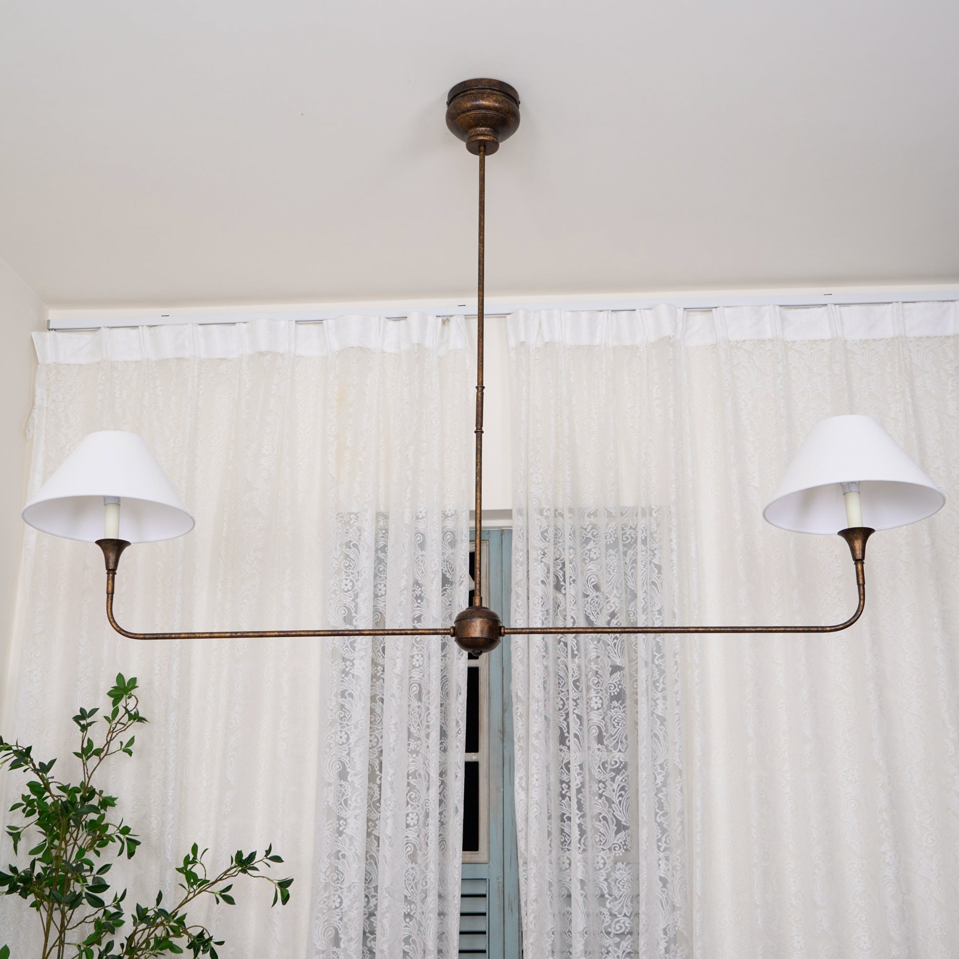 Norli Modern Linear LED Chandelier Metal Living Room Bedroom - Lamp Copper