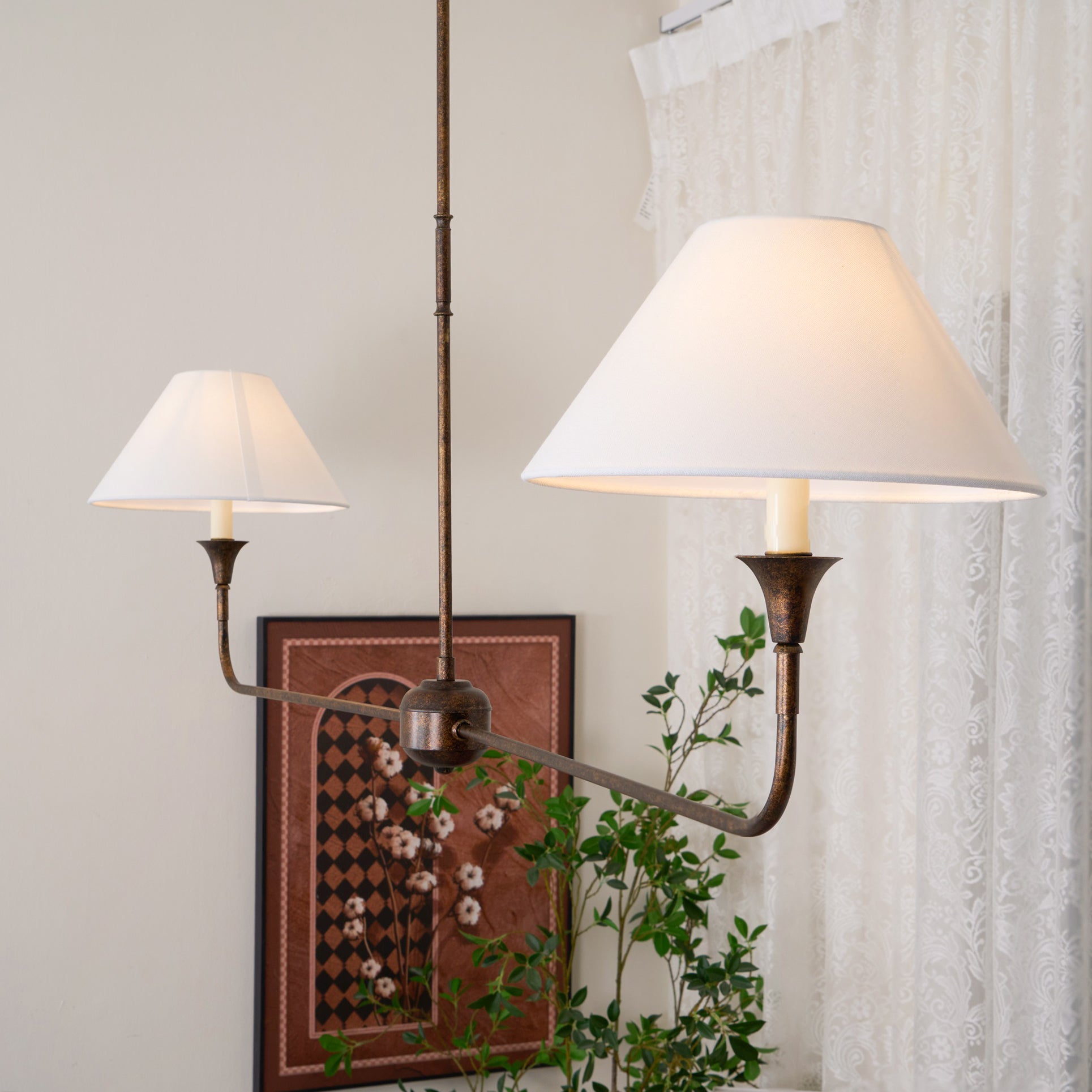 Norli Modern Linear LED Chandelier Metal Living Room Bedroom - Lamp Copper