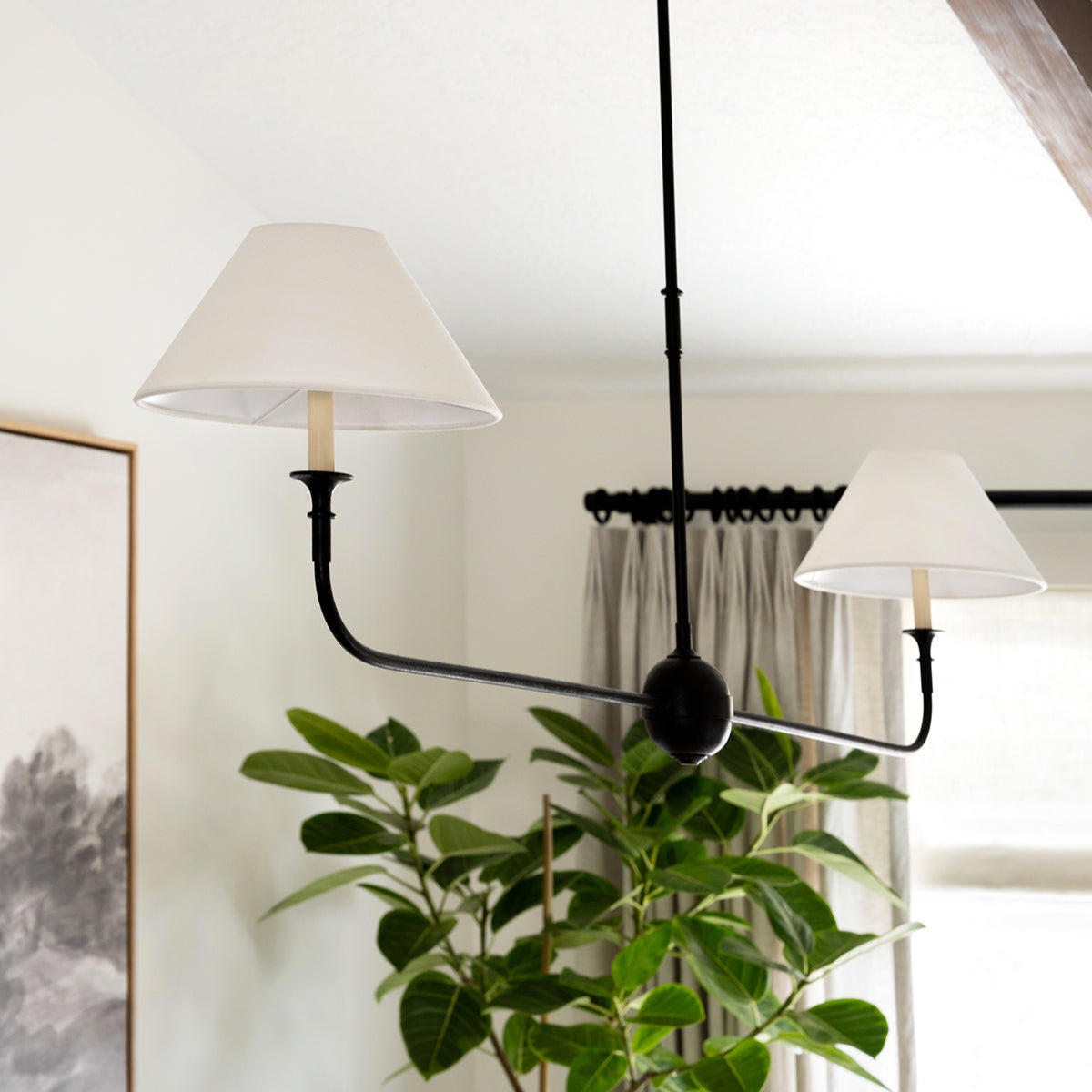 Norli Modern Linear LED Chandelier Metal Living Room Bedroom - Lamp Copper