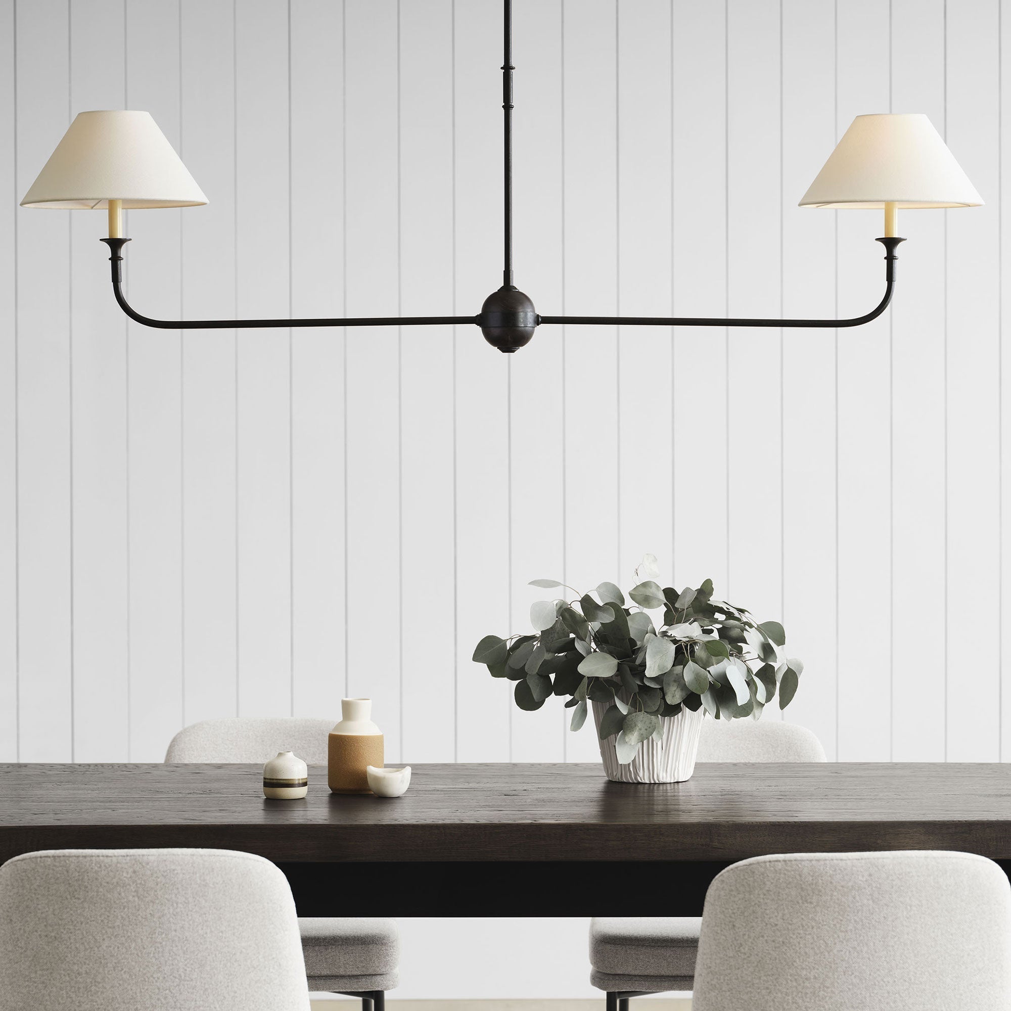 Norli Modern Linear LED Chandelier Metal Living Room Bedroom - Lamp Copper