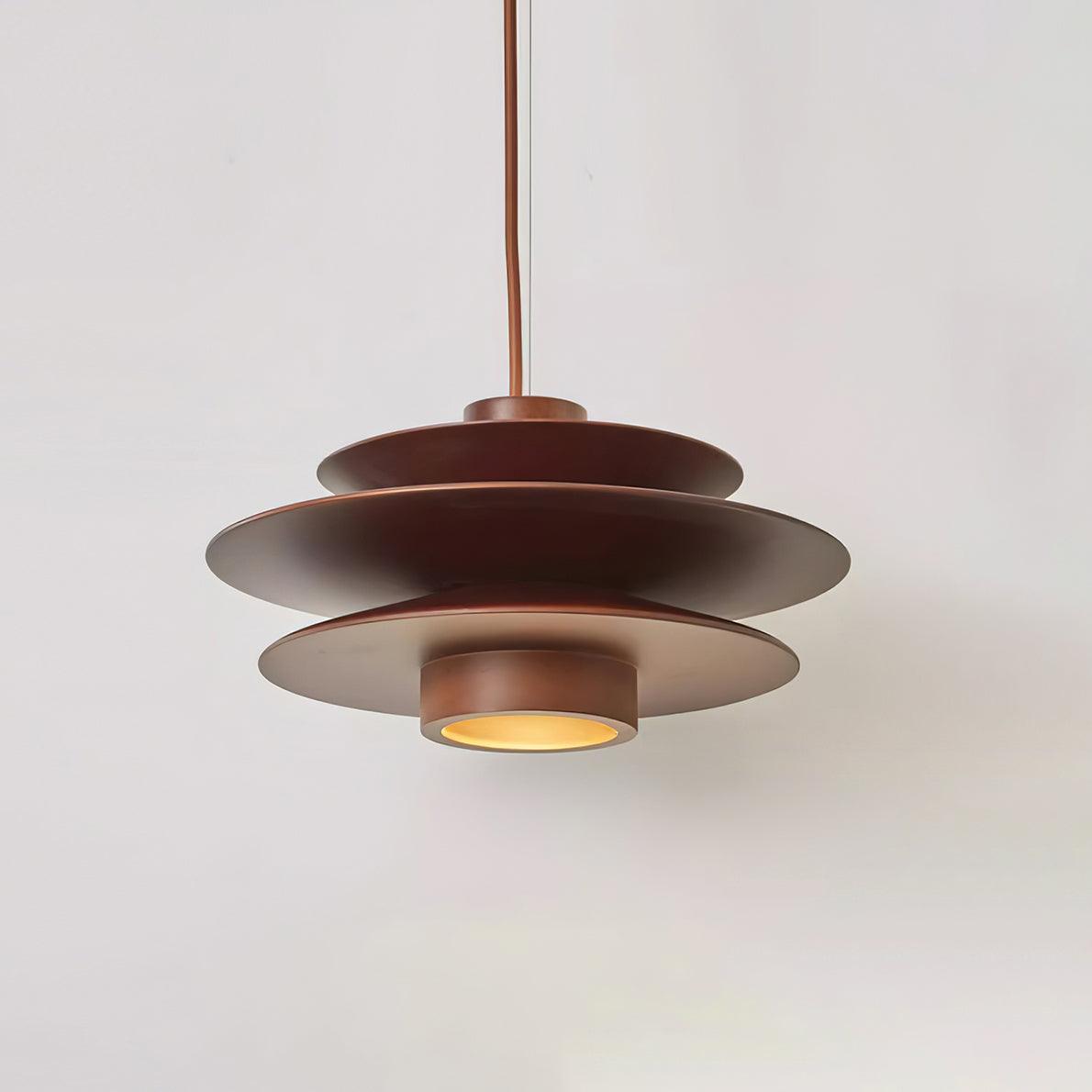 Axis Mid Century Walnut Pendant Light - Lamp Copper