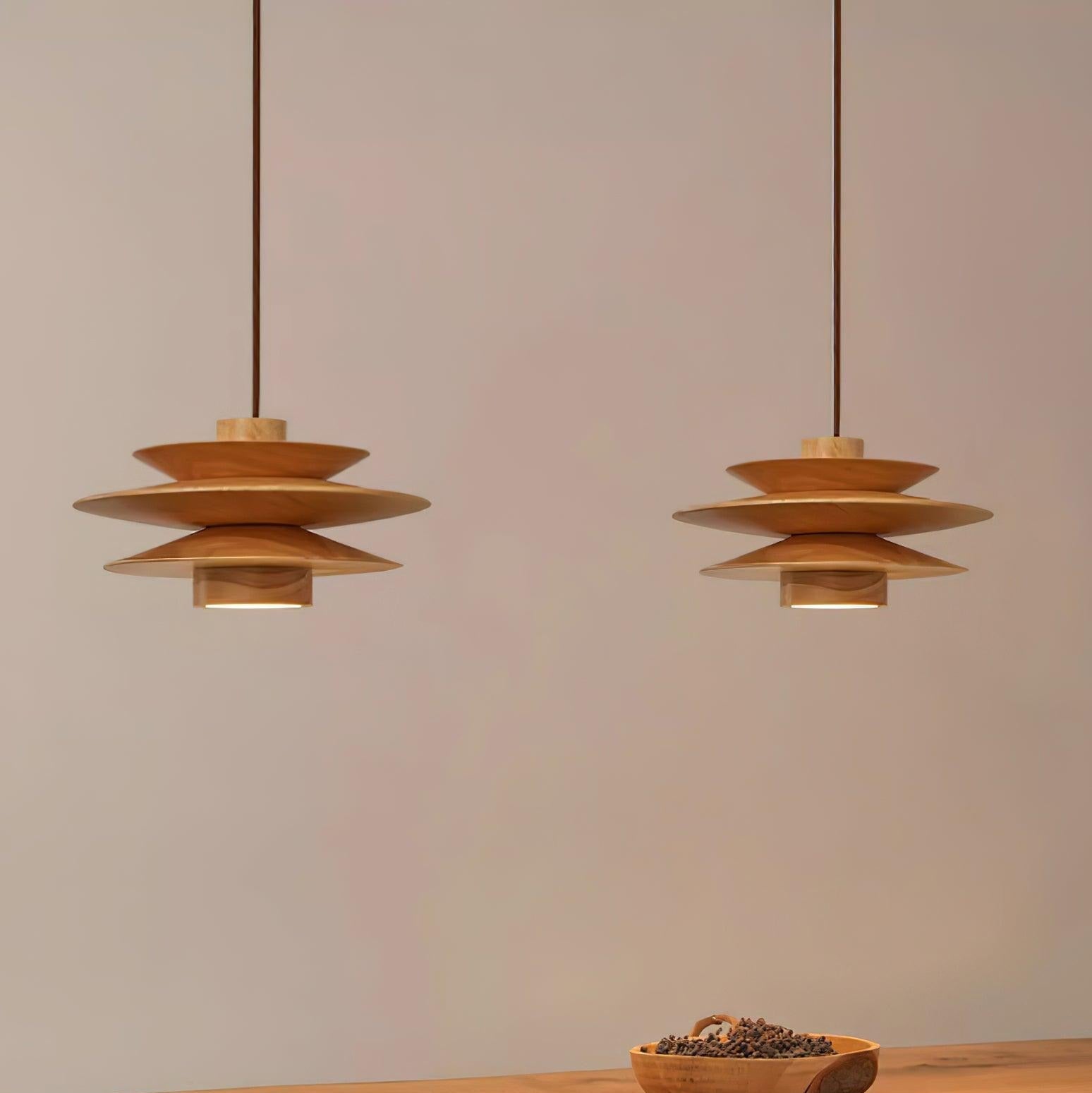 Axis Mid Century Walnut Pendant Light - Lamp Copper