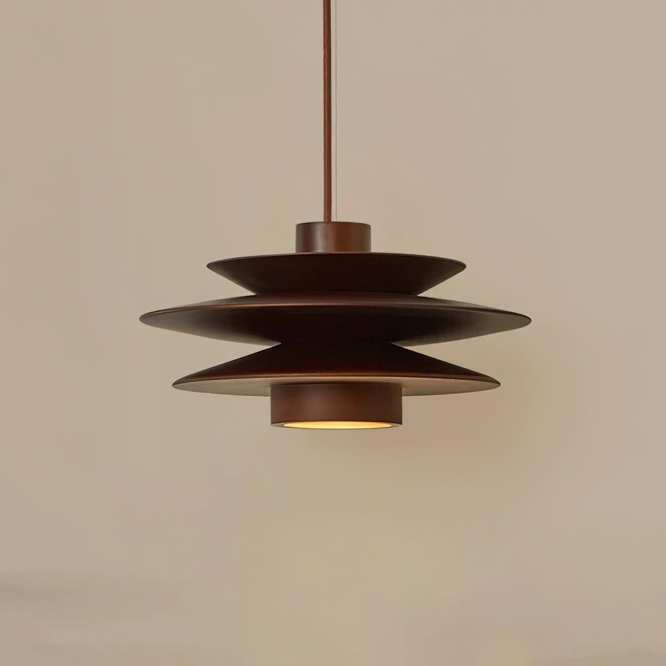 Axis Mid Century Walnut Pendant Light - Lamp Copper