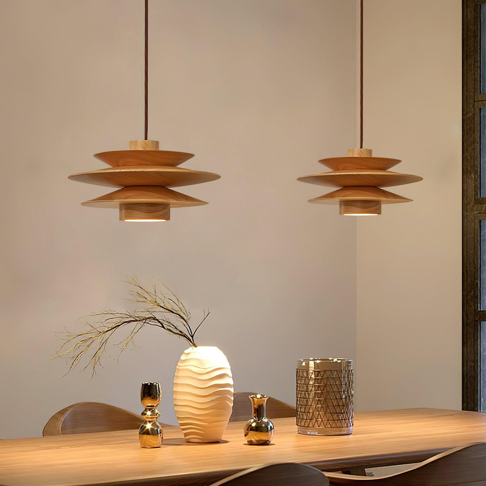 Axis Mid Century Walnut Pendant Light - Lamp Copper