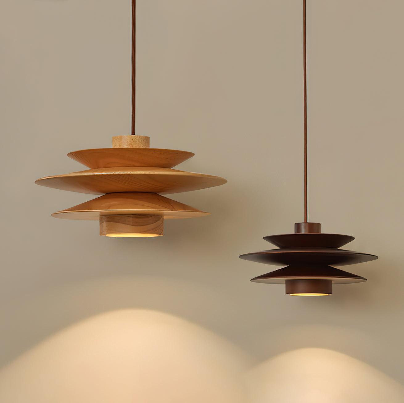 Axis Mid Century Walnut Pendant Light - Lamp Copper