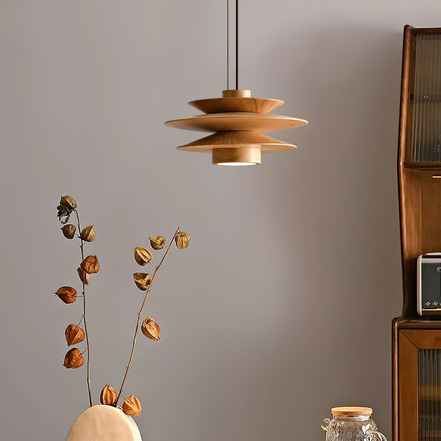 Axis Mid Century Walnut Pendant Light - Lamp Copper