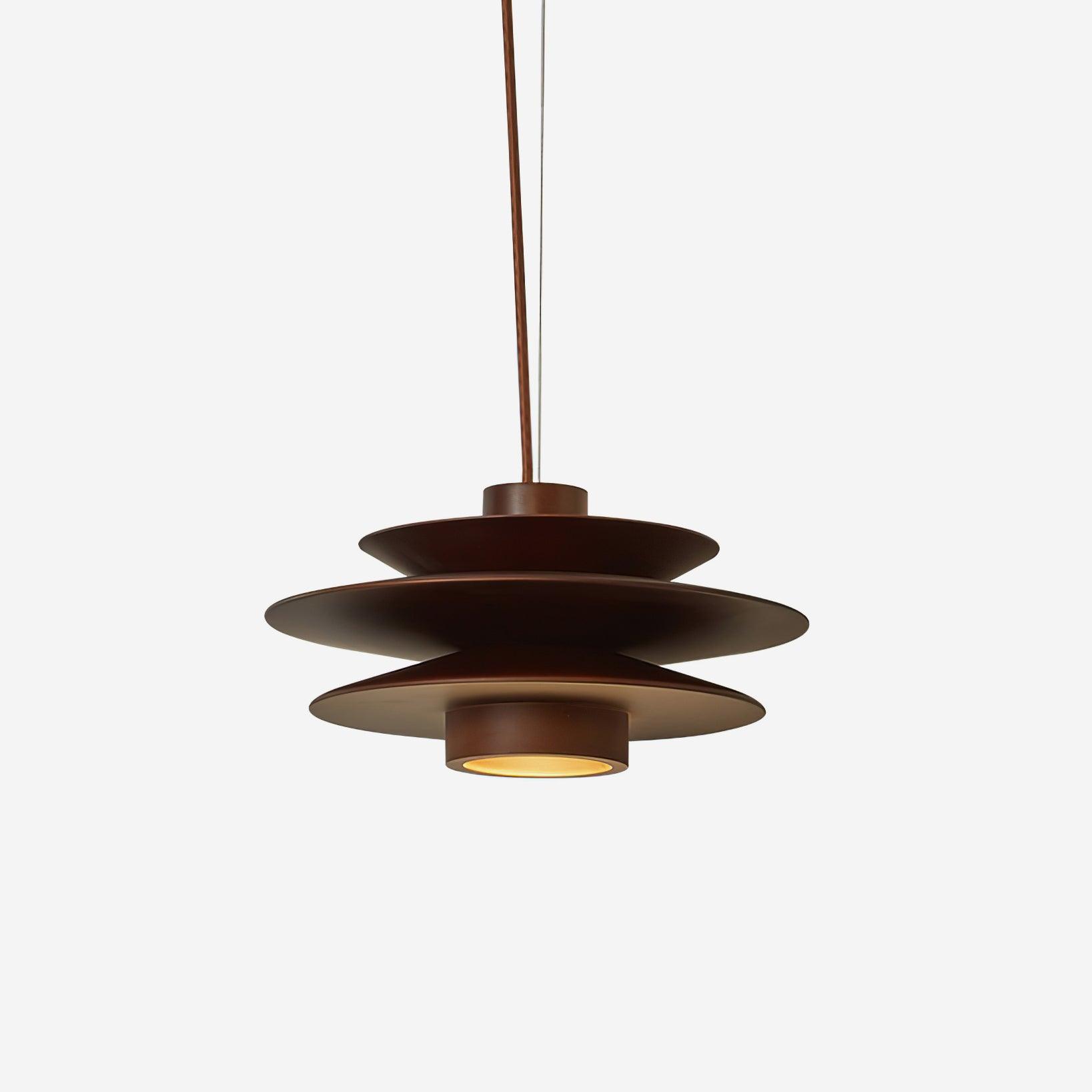 Axis Mid Century Walnut Pendant Light - Lamp Copper