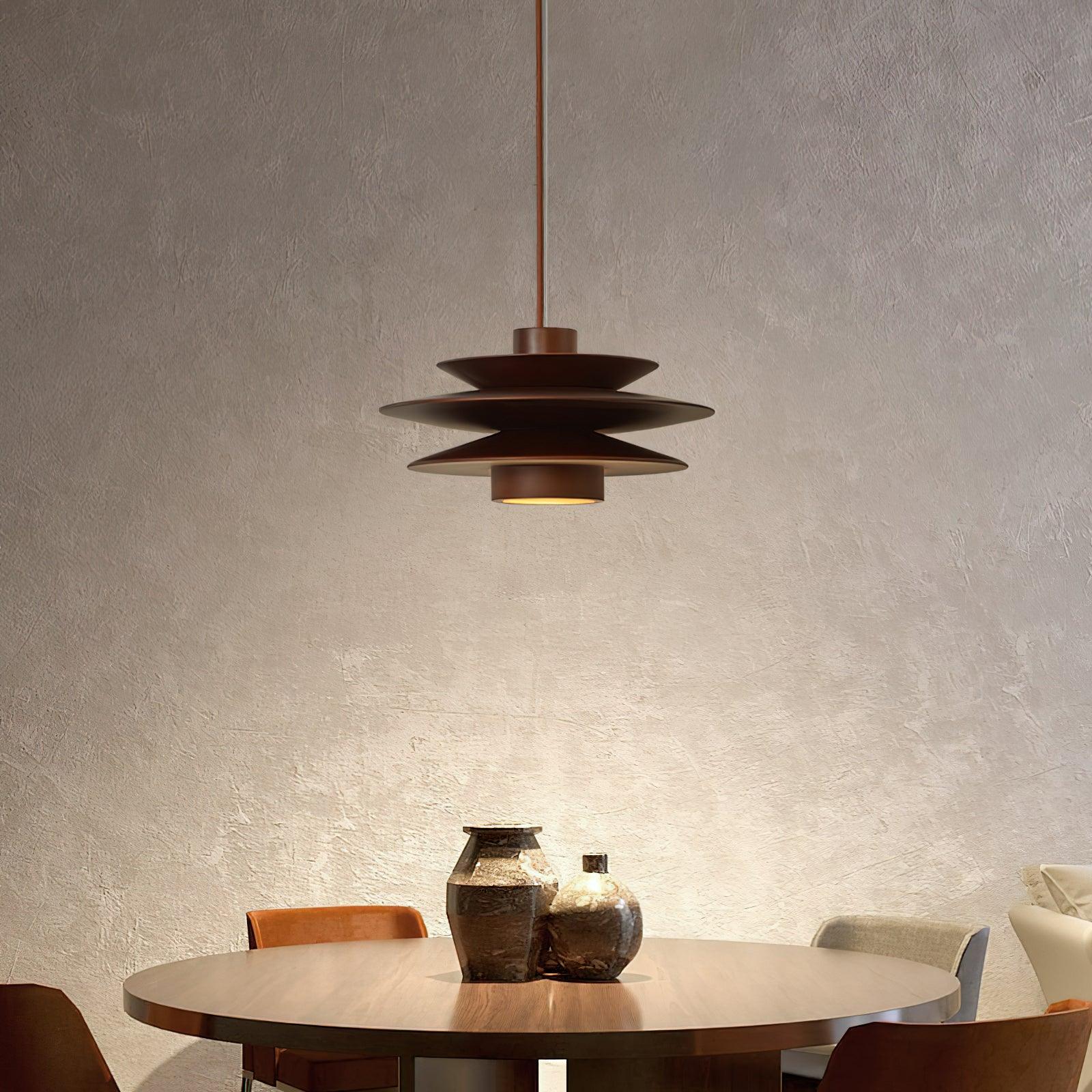 Axis Mid Century Walnut Pendant Light - Lamp Copper