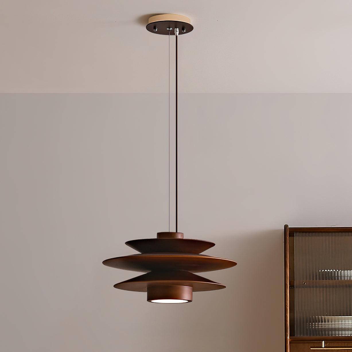 Axis Mid Century Walnut Pendant Light - Lamp Copper