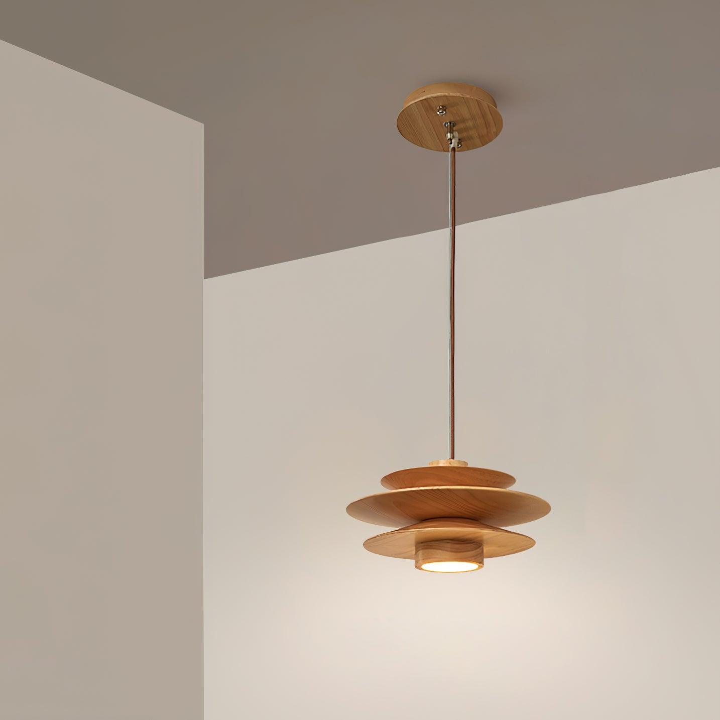 Axis Mid Century Walnut Pendant Light - Lamp Copper