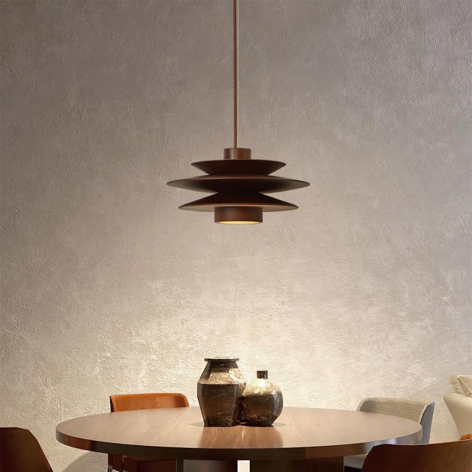 Axis Mid Century Walnut Pendant Light - Lamp Copper