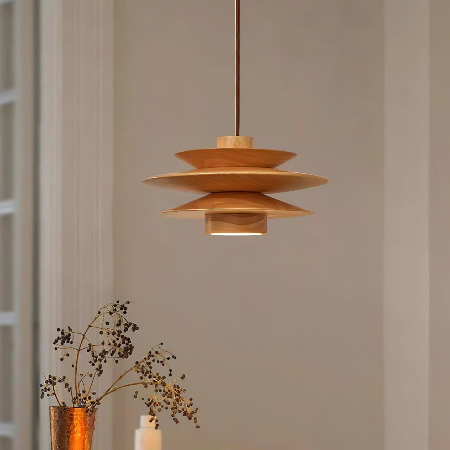 Axis Mid Century Walnut Pendant Light - Lamp Copper