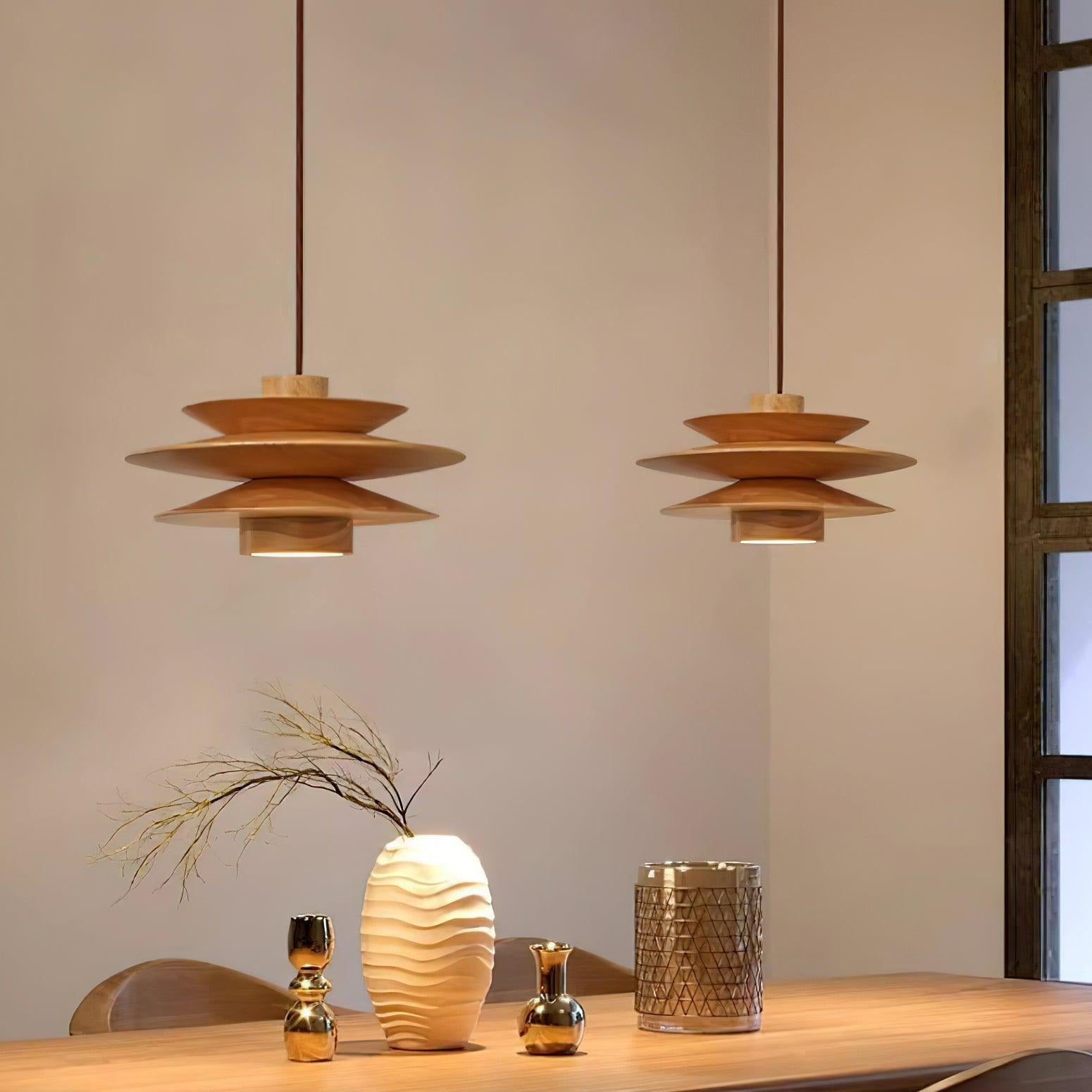 Axis Mid Century Walnut Pendant Light - Lamp Copper