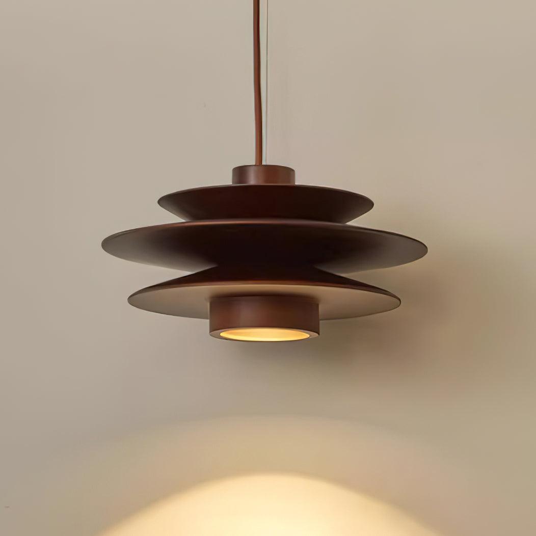 Axis Mid Century Walnut Pendant Light - Lamp Copper