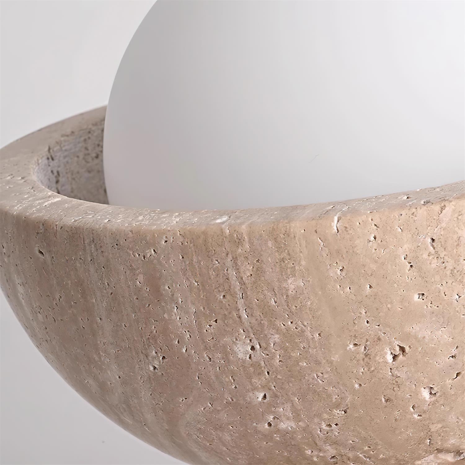 Ritta Minimalist Travertine Ceiling Light - Lamp Copper