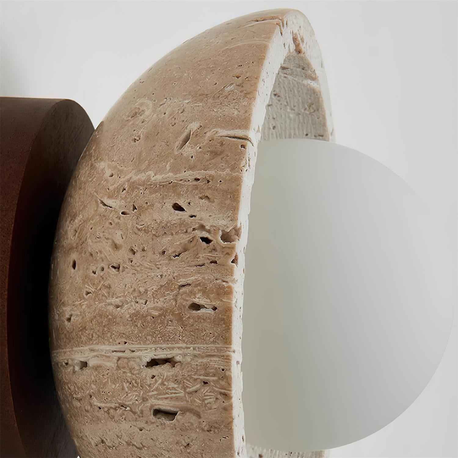 Mysa Minimalist Travertine Ceiling Light - Lamp Copper