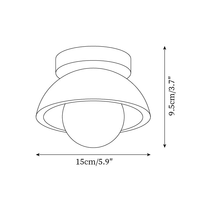 Mysa Minimalist Travertine Ceiling Light - Lamp Copper