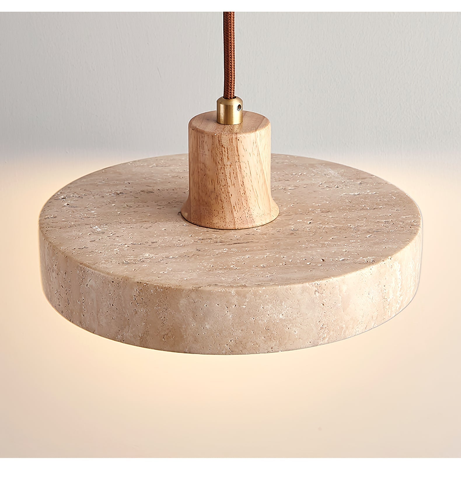 Evvynor Travertine Pendant Light - Lamp Copper