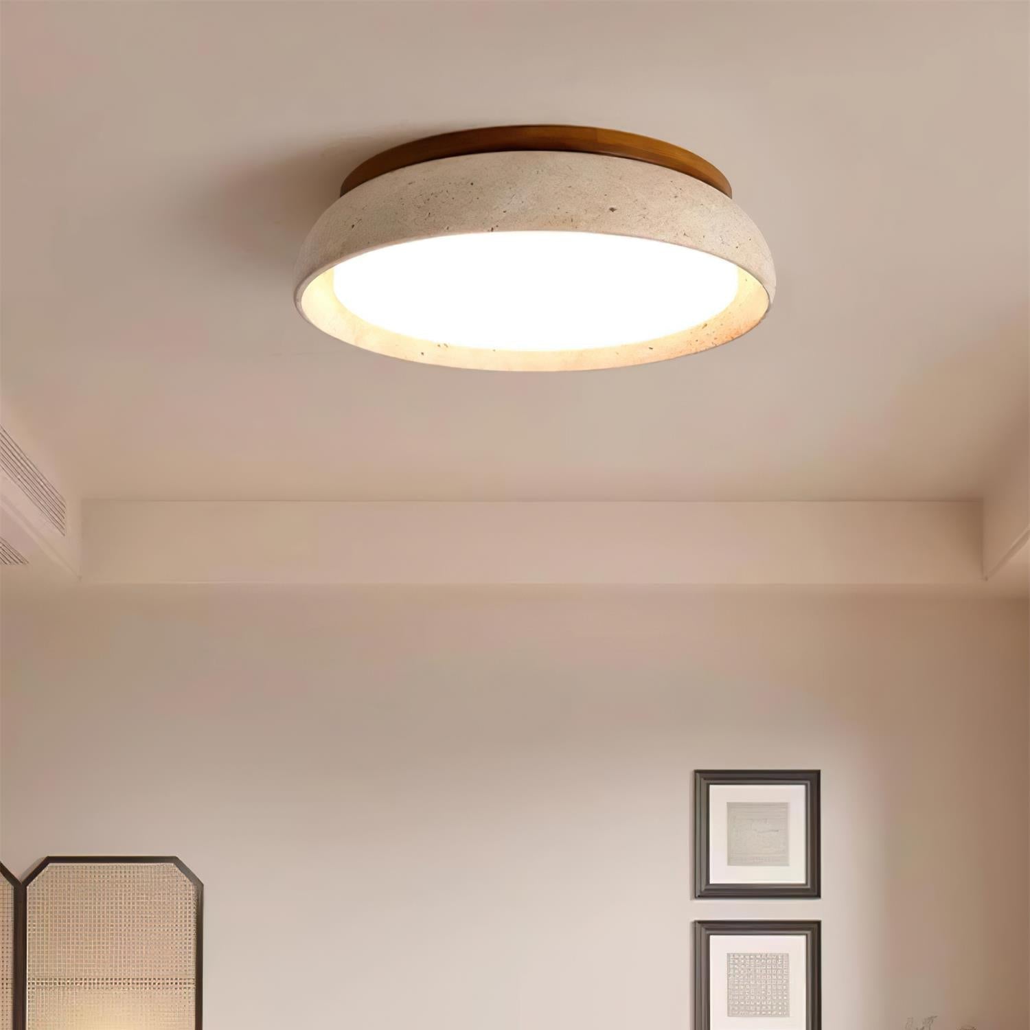Kloris Ceiling Light Piedra Travertine - Lamp Copper