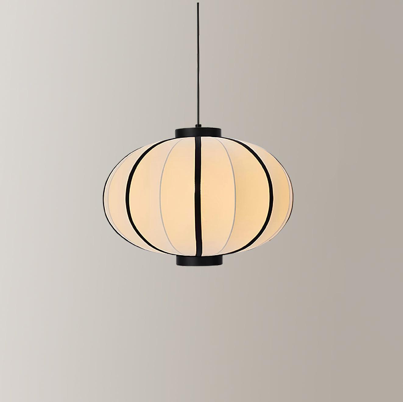 Pendant Lamp Fabric Lantern Shade Metal Frame Vintage - Lamp Copper
