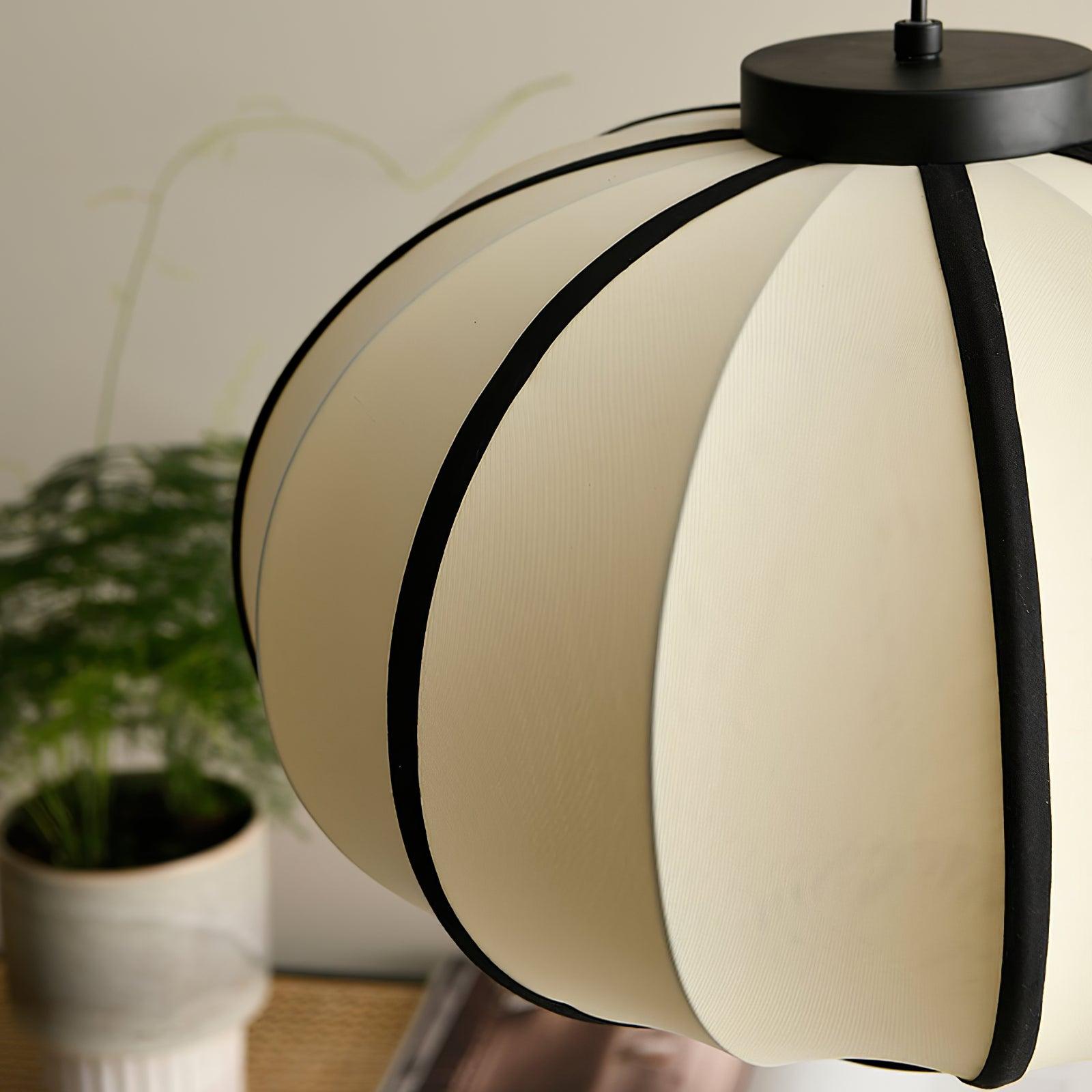Pendant Lamp Fabric Lantern Shade Metal Frame Vintage - Lamp Copper