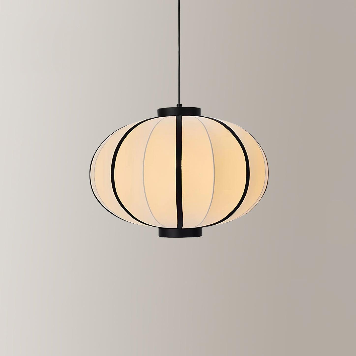 Pendant Lamp Fabric Lantern Shade Metal Frame Vintage - Lamp Copper