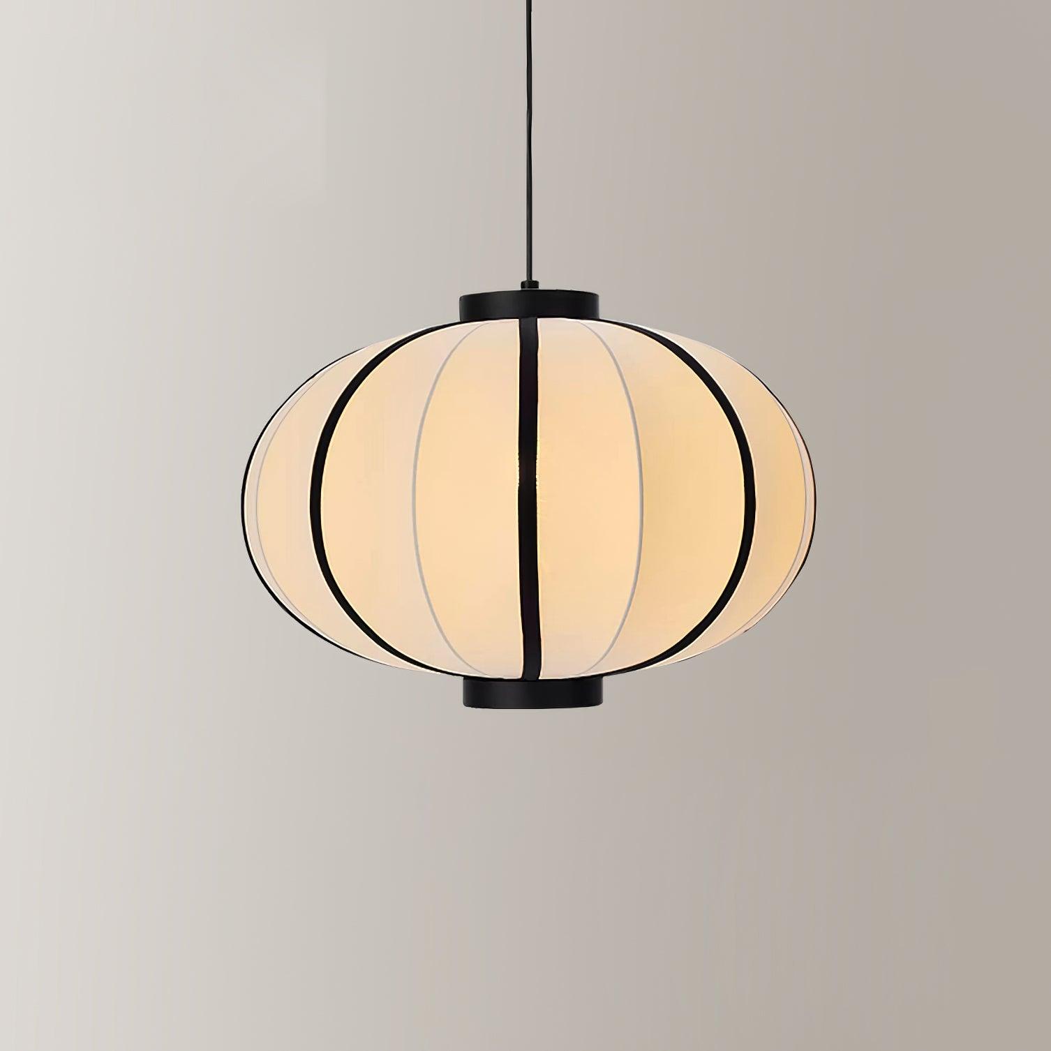 Pendant Lamp Fabric Lantern Shade Metal Frame Vintage - Lamp Copper