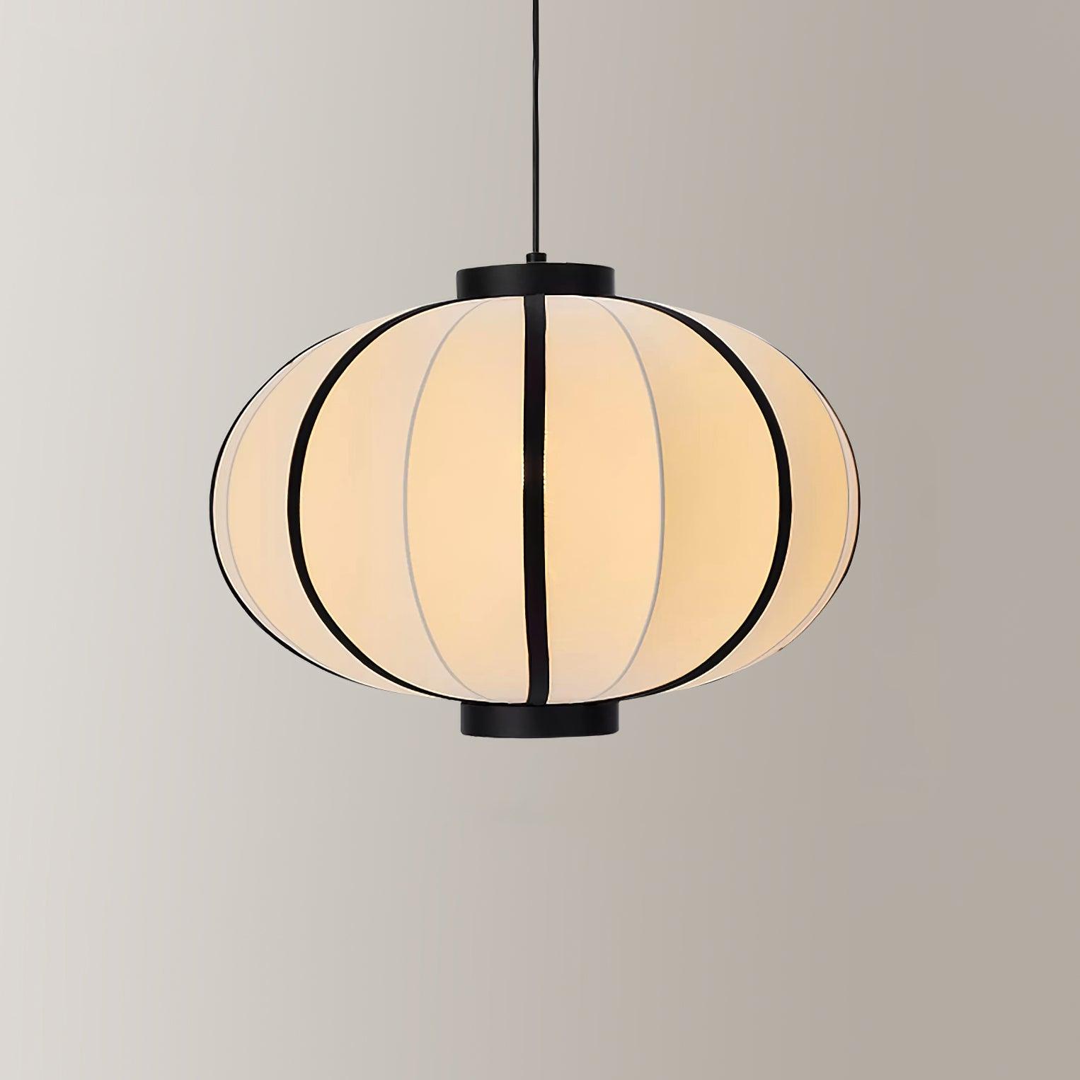 Pendant Lamp Fabric Lantern Shade Metal Frame Vintage - Lamp Copper