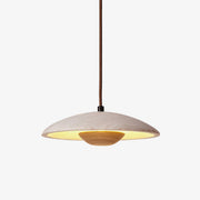 Zodore Wide-Brim Travertine Pendant Light - Lamp Copper
