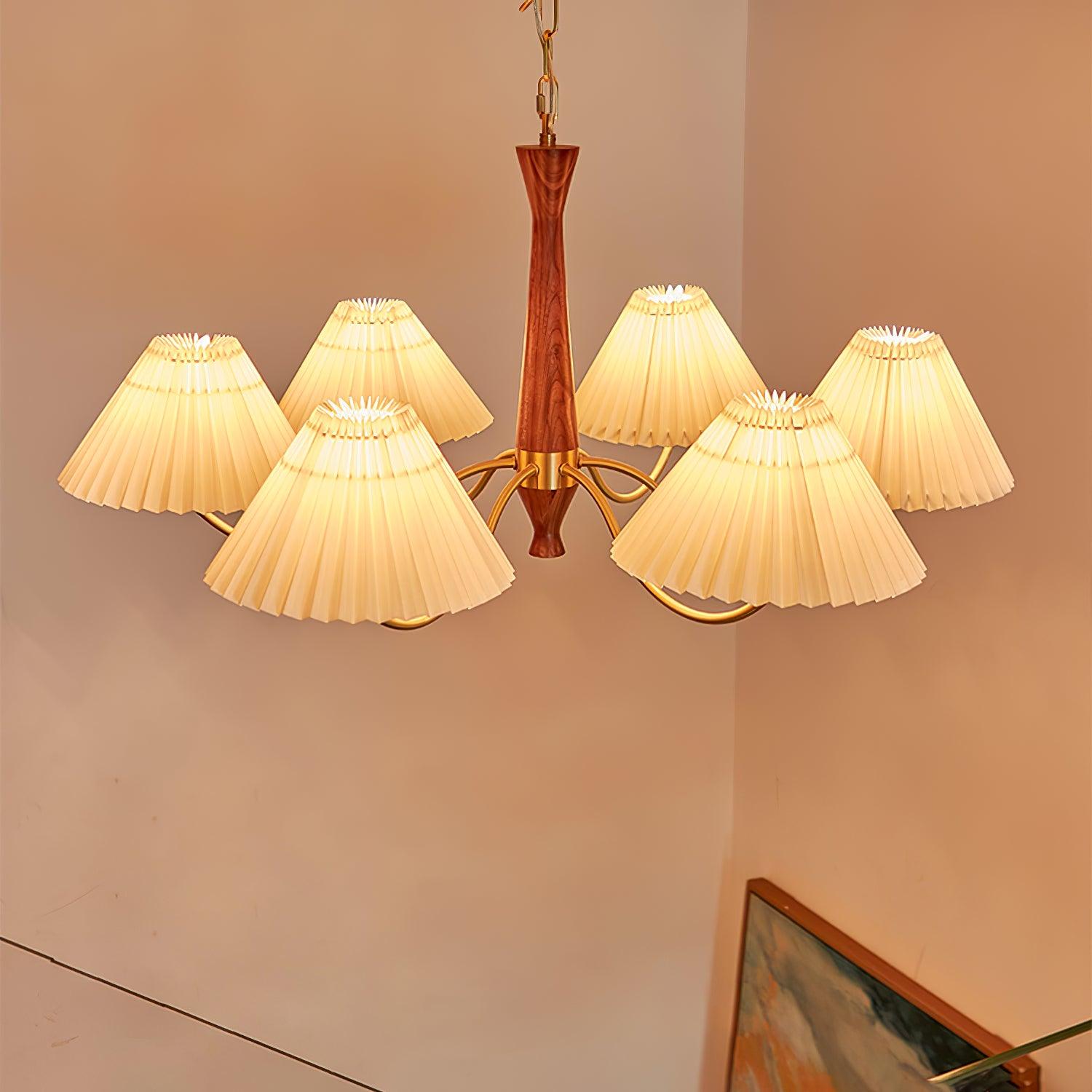 Zarn Pleated Chandelier Fabric - Lamp Copper