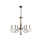 Zonorira Vintage Industrial Wooden Metal Chandelier - Lamp Copper