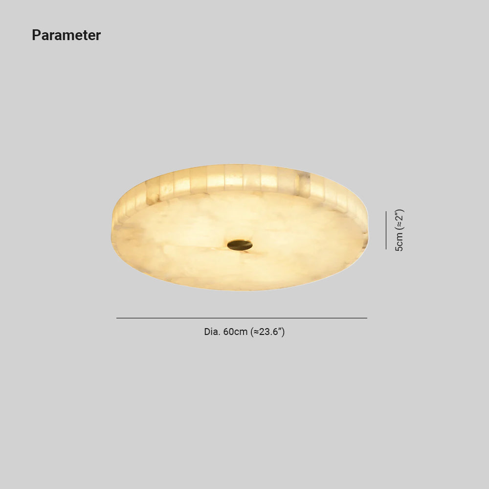 Delya Round Alabaster Ceiling Lamp - Lamp Copper