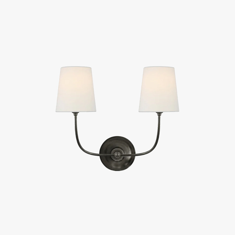 Victor Wall Lamp Black Bronze Fabric - Lamp Copper